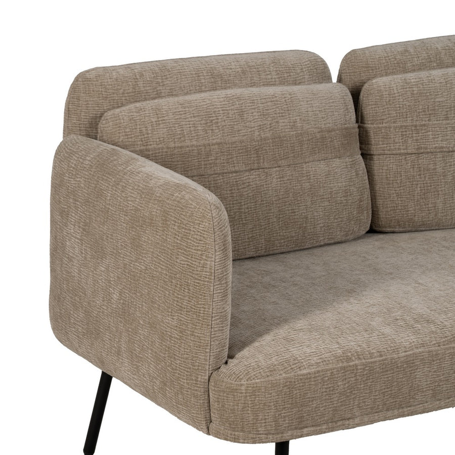 SOFÁ BEIGE TEJIDO-MADERA SALÓN 127 X 72 X 73 CM