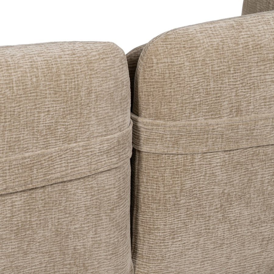 SOFÁ BEIGE TEJIDO-MADERA SALÓN 127 X 72 X 73 CM