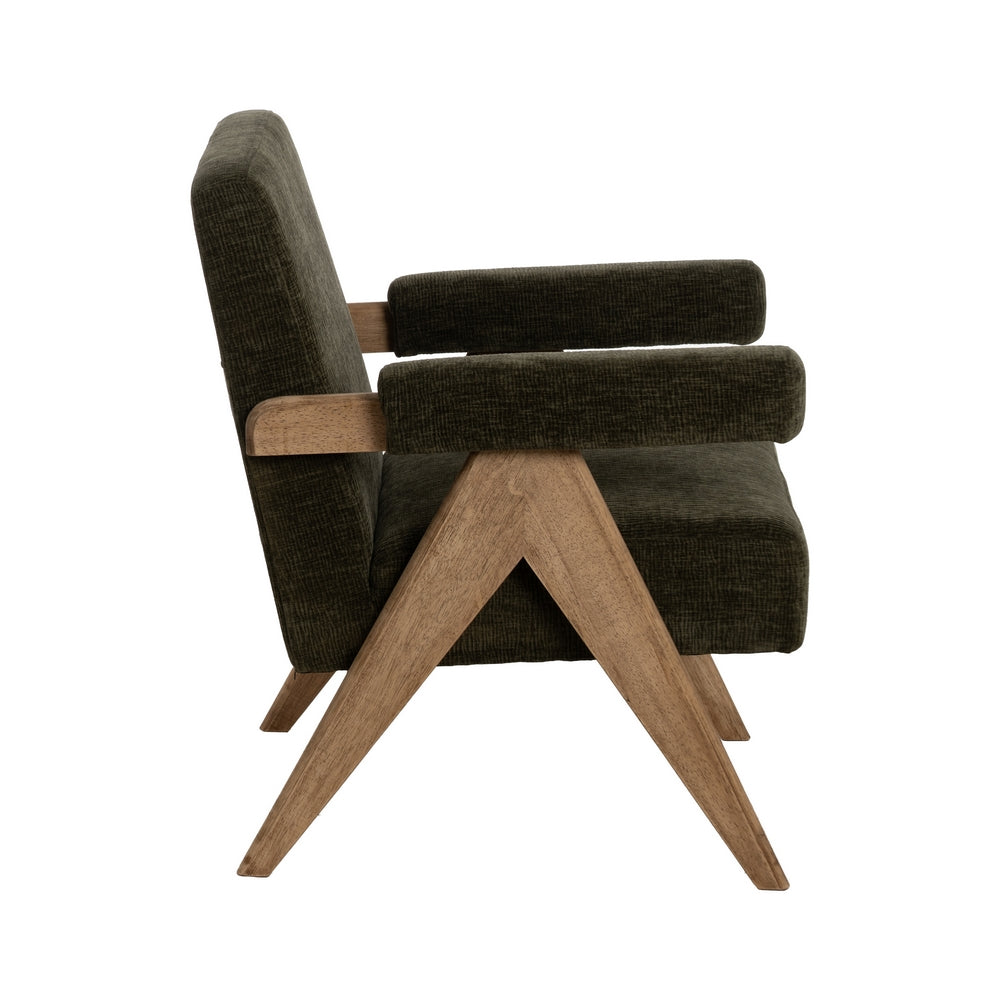 SILL�N VERDE TEJIDO-MADERA SAL�N 74 X 76 X 85 CM