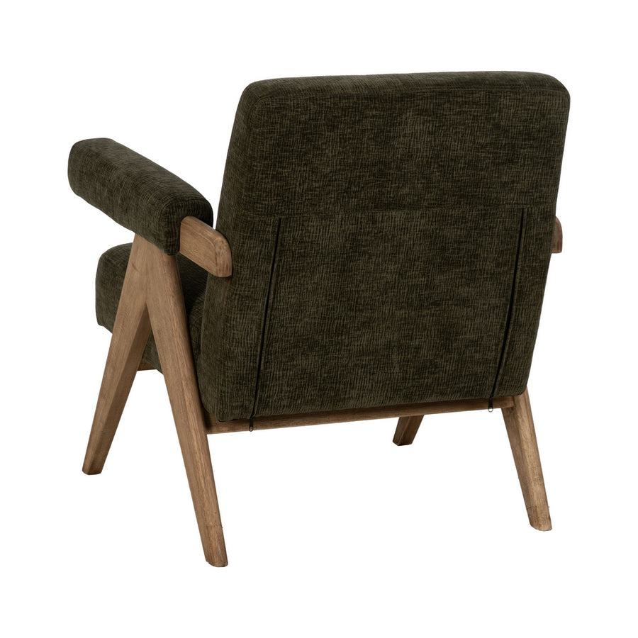SILLÓN VERDE TEJIDO-MADERA SALÓN 74 X 76 X 85 CM