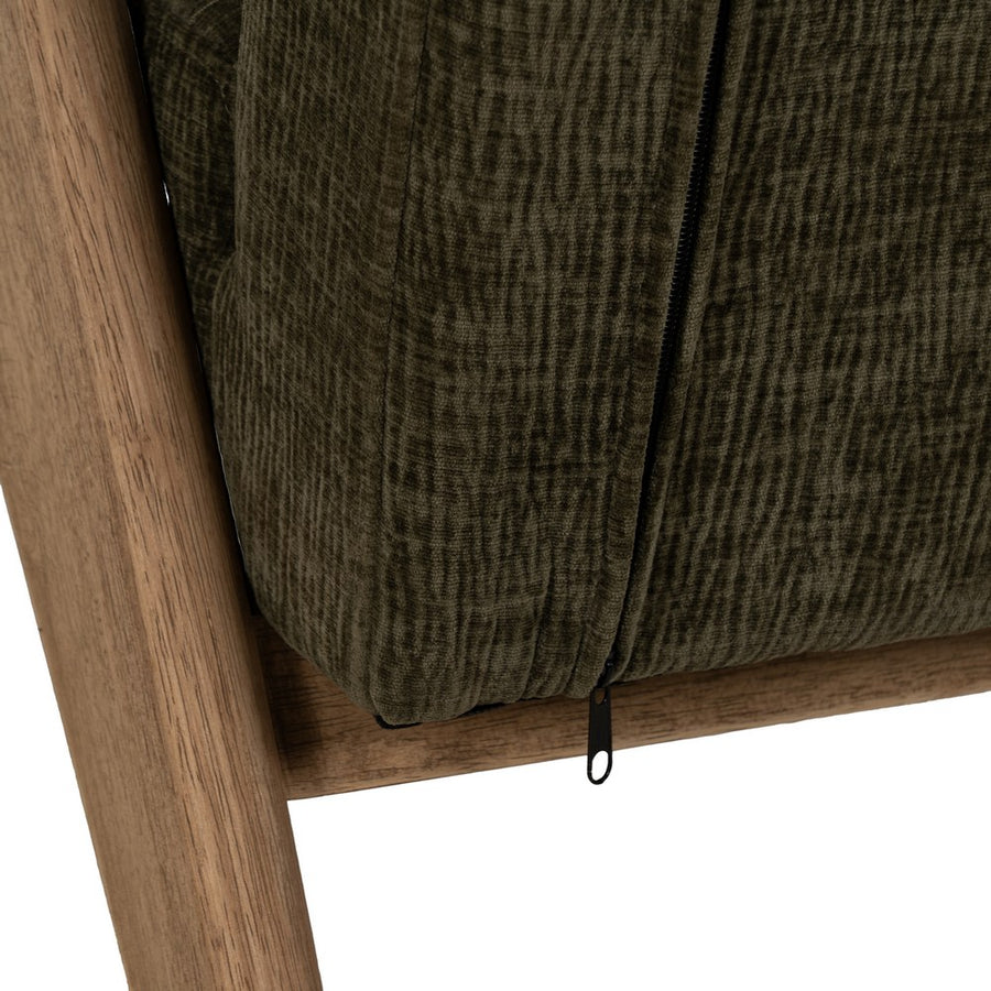 SILLÓN VERDE TEJIDO-MADERA SALÓN 74 X 76 X 85 CM