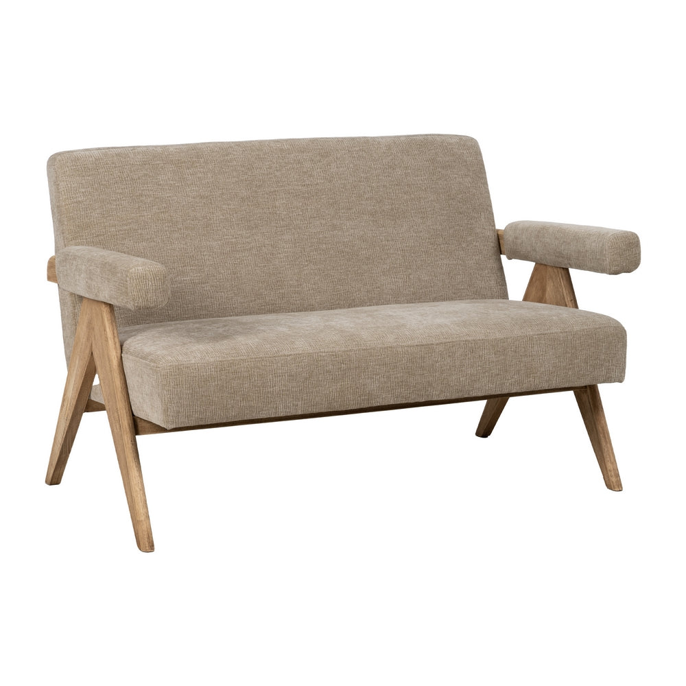 SOF� BEIGE TEJIDO-MADERA SAL�N 134 X 76 X 85 CM