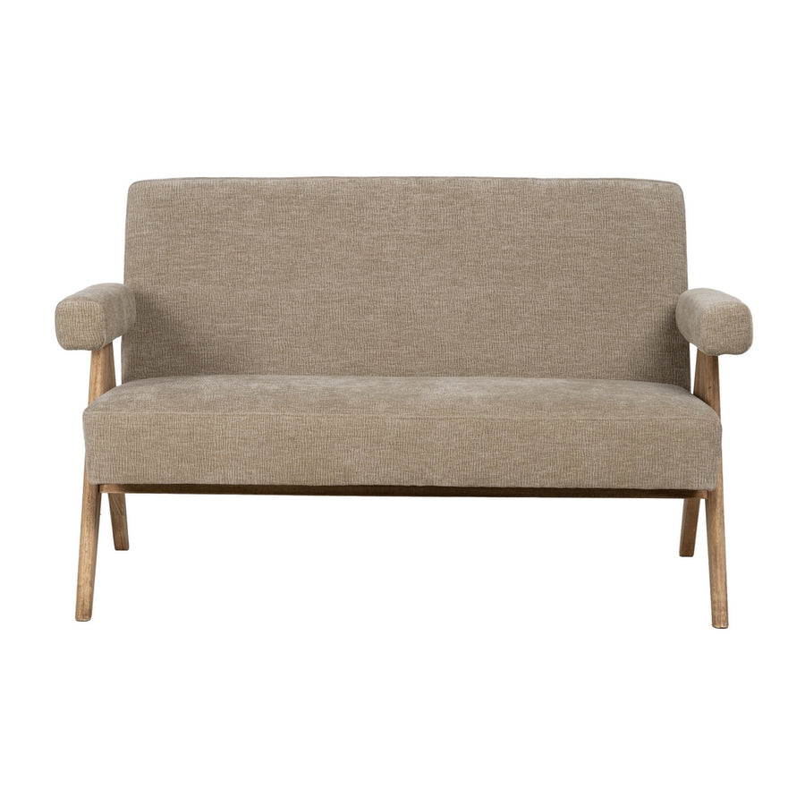 SOFÁ BEIGE TEJIDO-MADERA SALÓN 134 X 76 X 85 CM