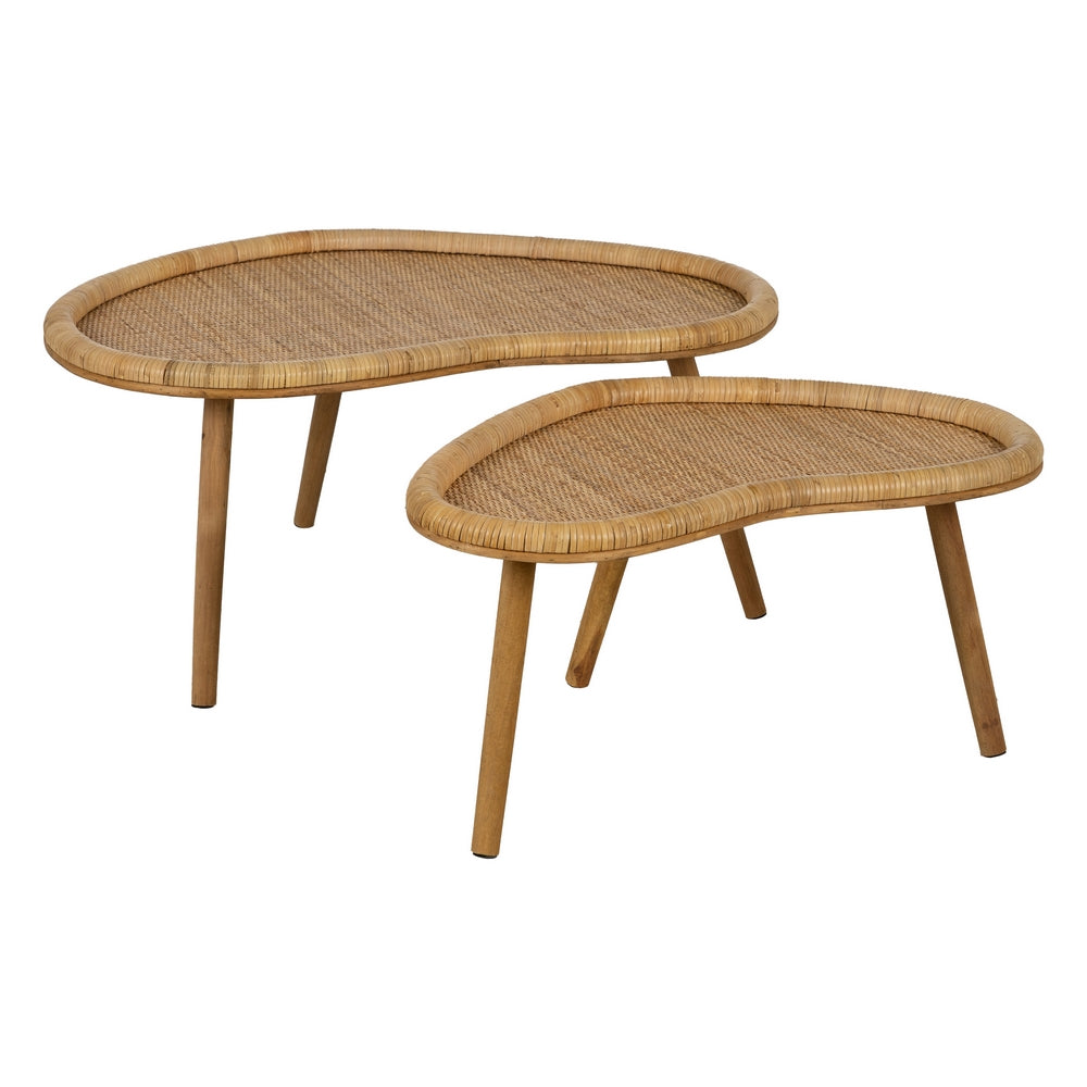 MESA CENTRO NATURAL RATÁN SALÓN 90 X 60 X 41 CM