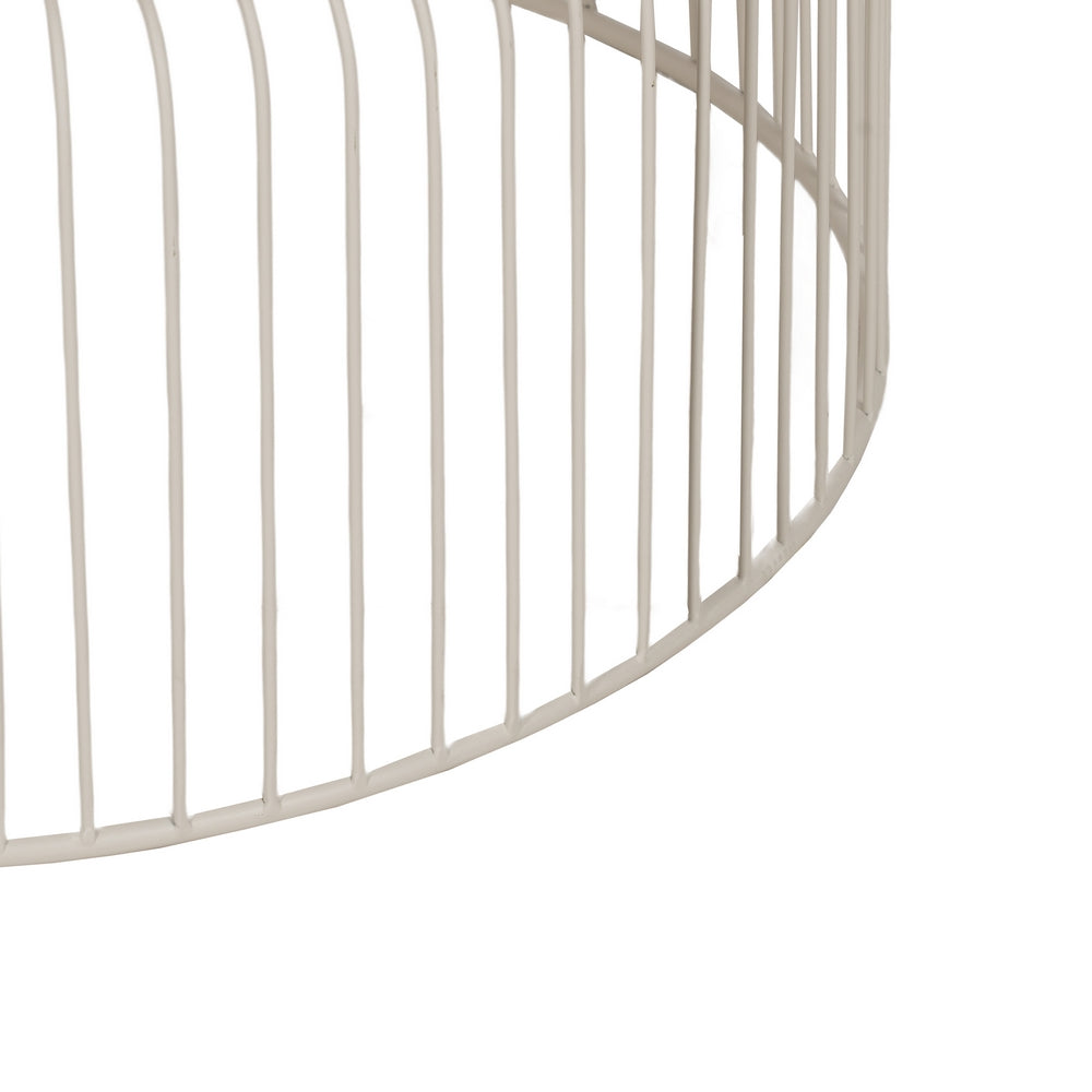 S/2 MESA CENTRO CREMA METAL-CRISTAL 65 X 65 X 40 CM