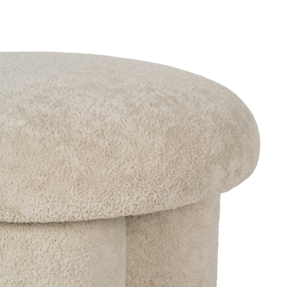 PUF BEIGE TEJIDO SALÓN 41 X 41 X 43 CM