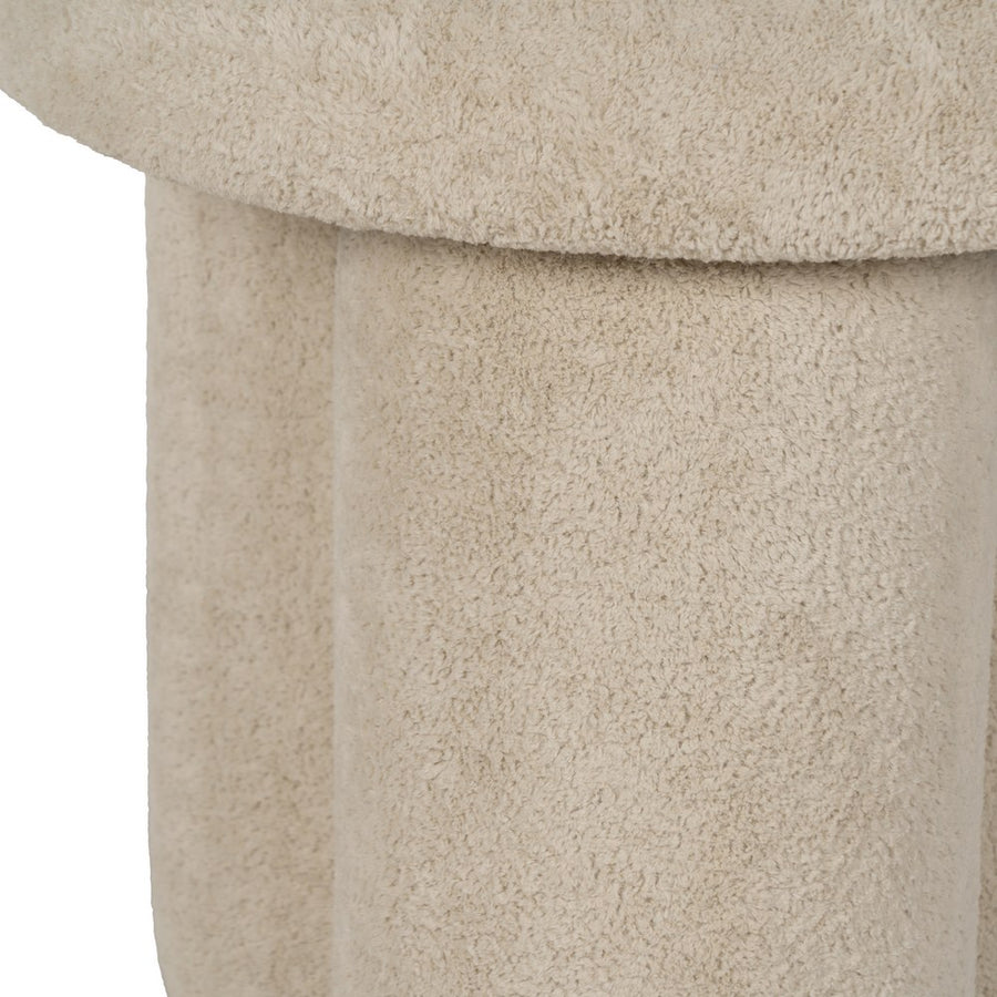 PUF BEIGE TEJIDO SALÓN 41 X 41 X 43 CM