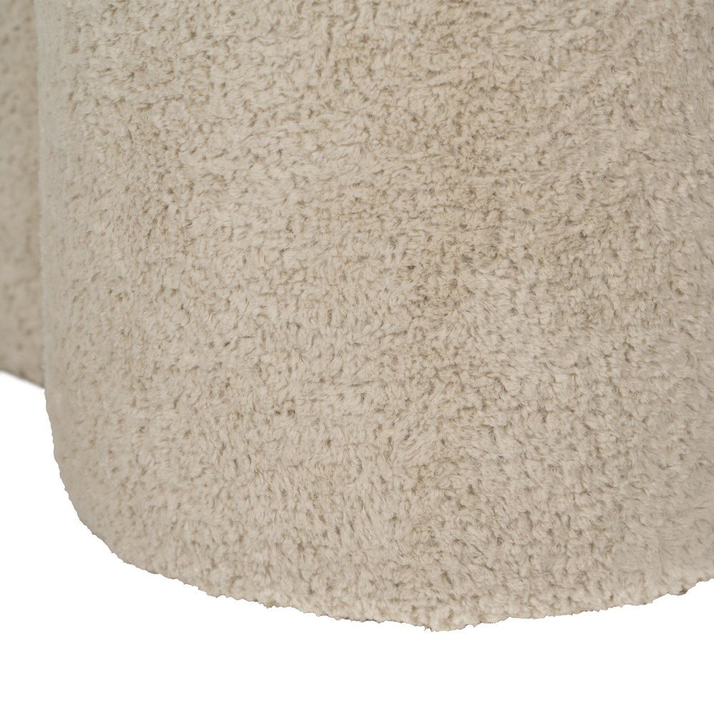 PUF BEIGE TEJIDO SALÓN 41 X 41 X 43 CM