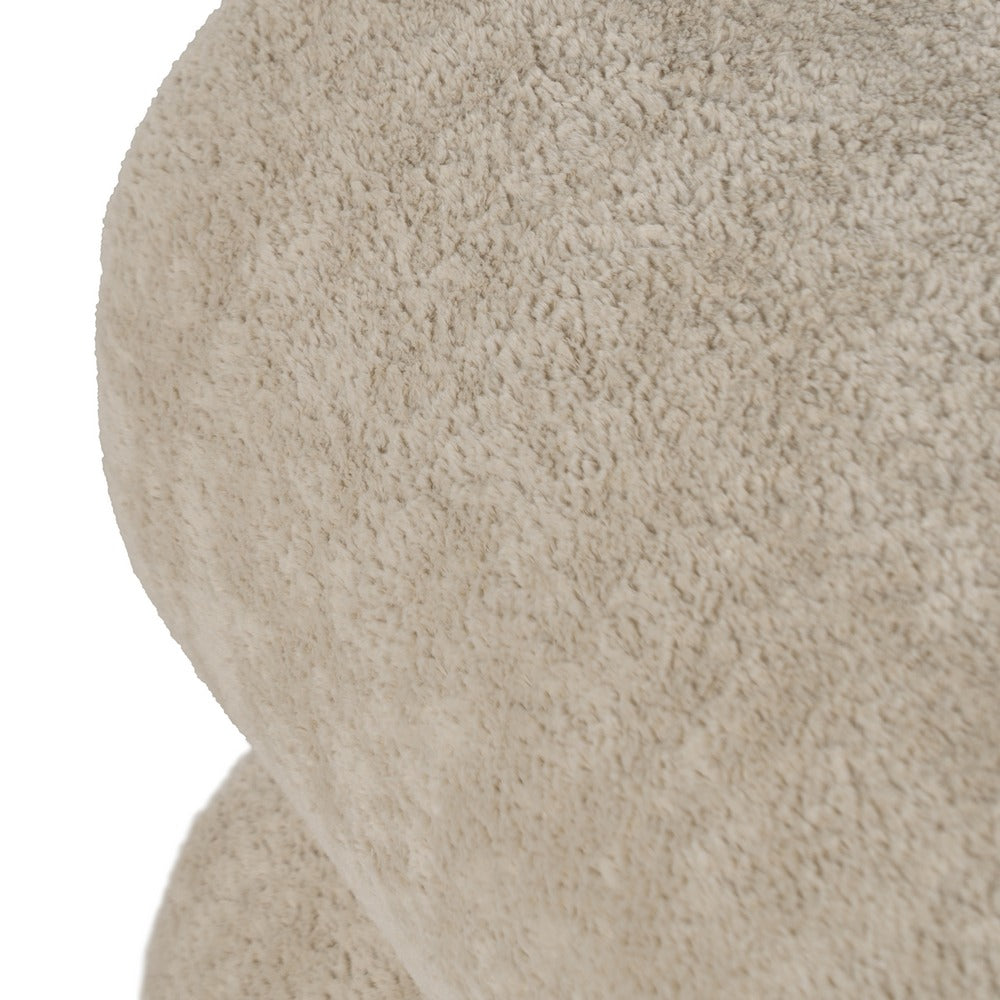 BEIGE FABRIC LIVING ROOM POUF 45 X 42 X 42 CM