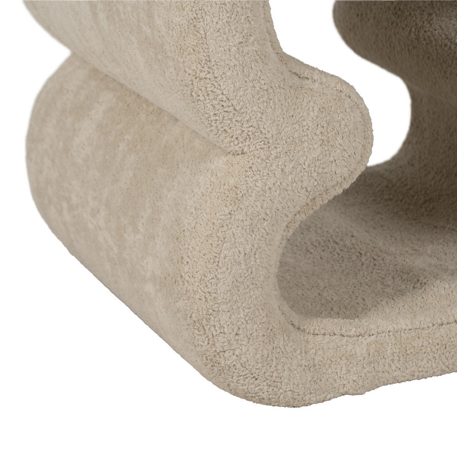 PUF BEIGE TEJIDO SALÓN 45 X 42 X 42 CM