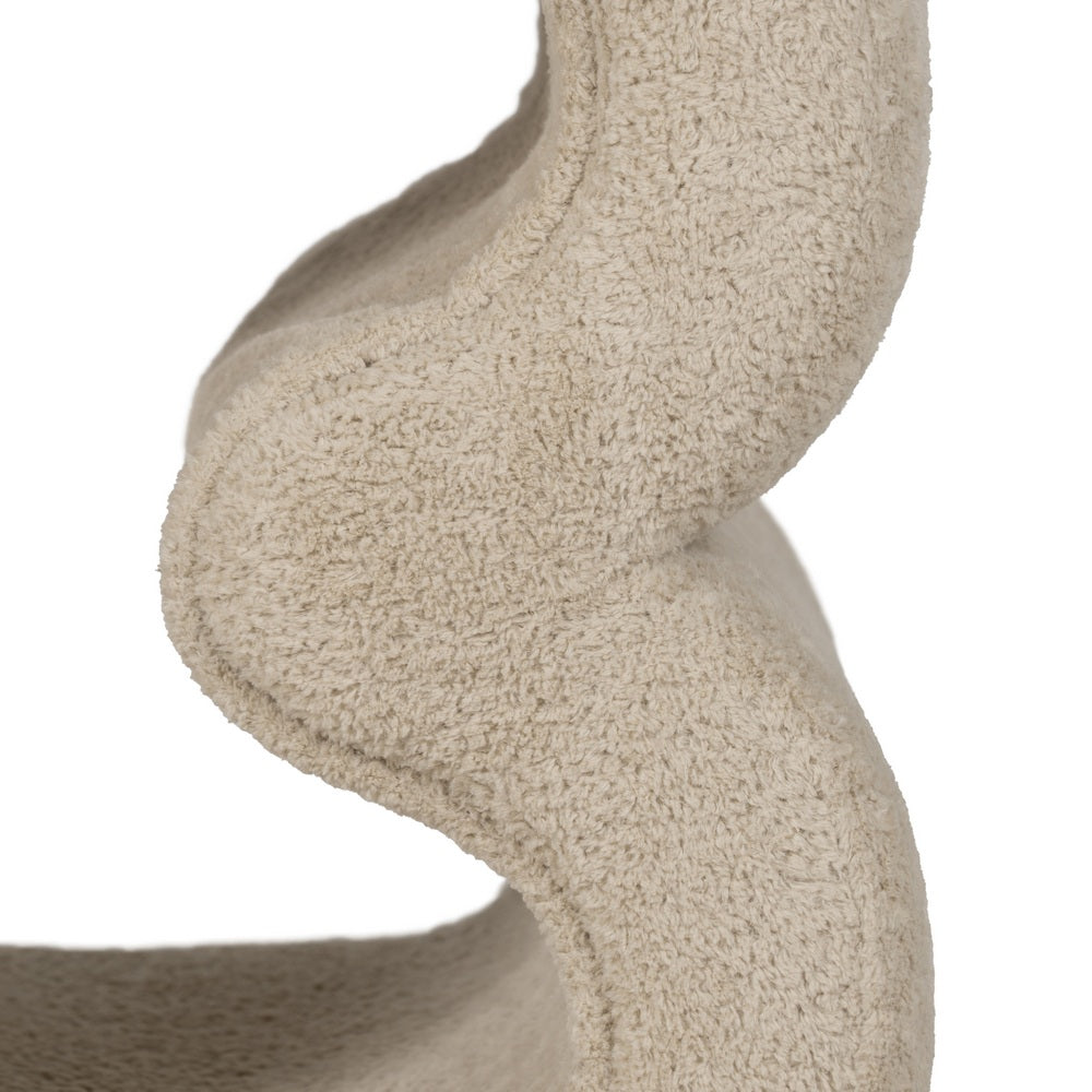 BEIGE FABRIC LIVING ROOM POUF 45 X 42 X 42 CM