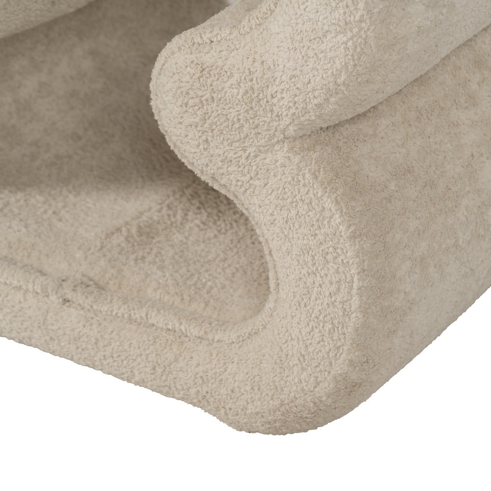 BEIGE FABRIC LIVING ROOM POUF 45 X 42 X 42 CM