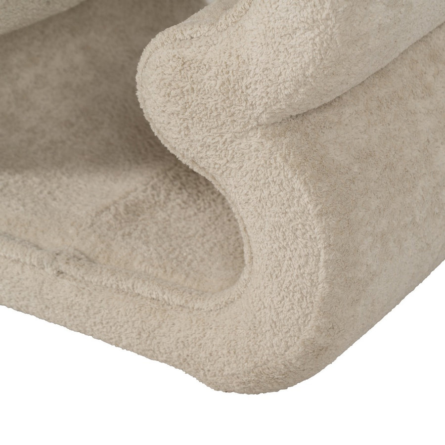 PUF BEIGE TEJIDO SALÓN 45 X 42 X 42 CM