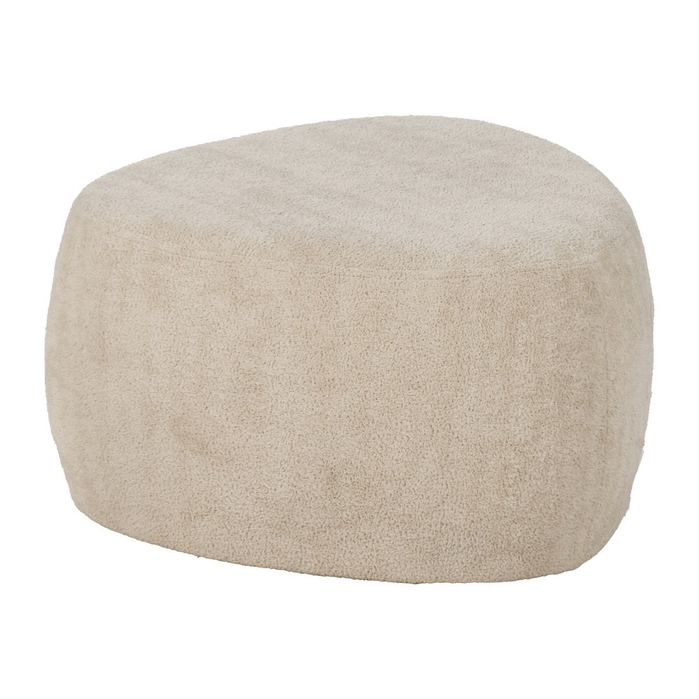 PUF BEIGE TEJIDO SALÓN 60 X 60 X 33 CM