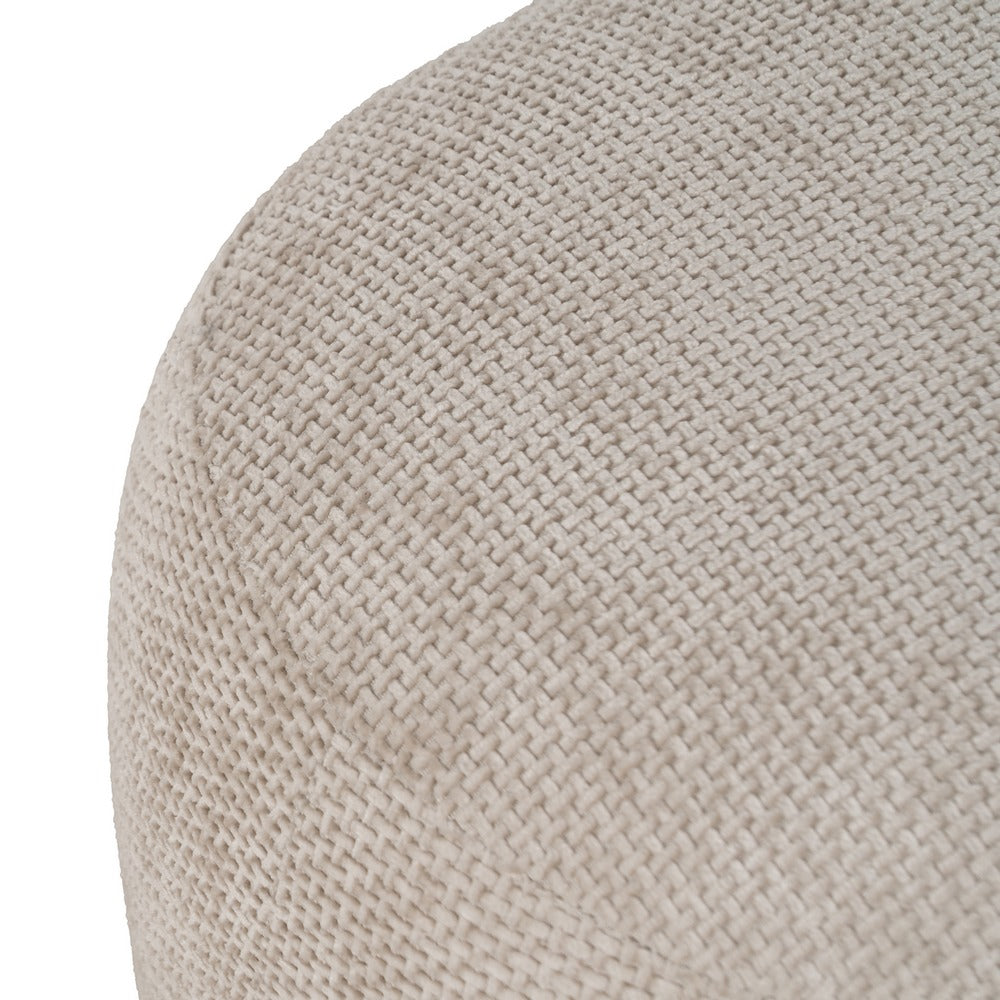 BEIGE FABRIC LIVING ROOM POUF 53 X 41 X 38 CM