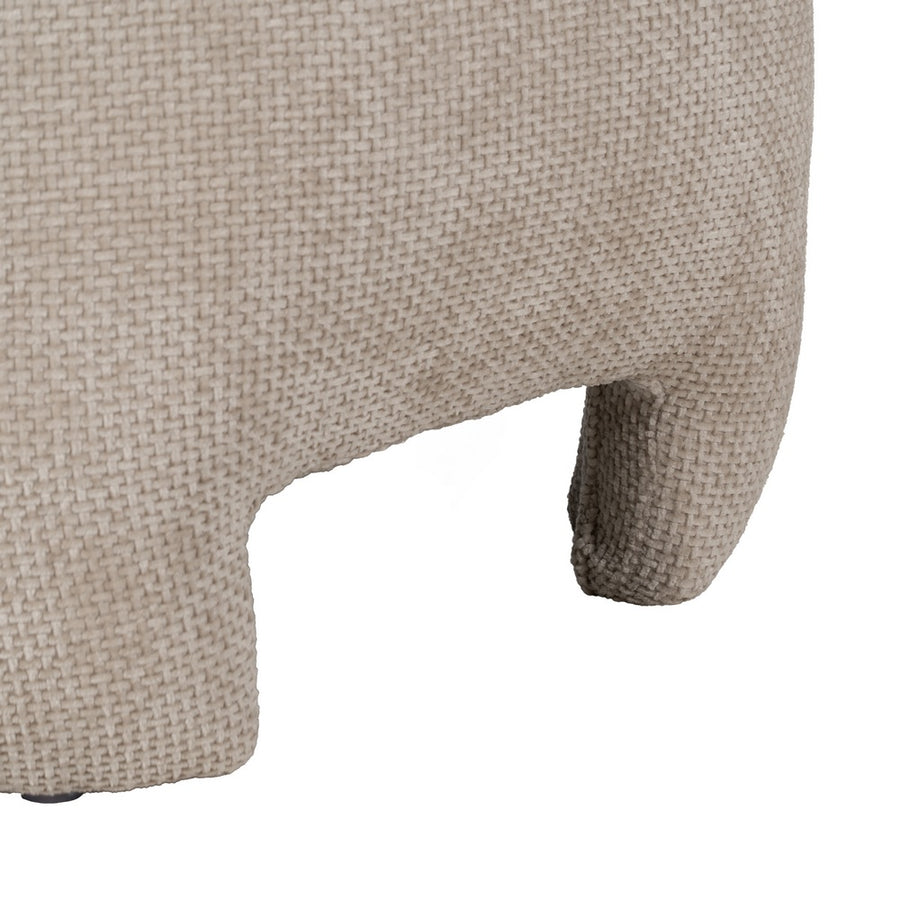 PUF BEIGE TEJIDO SALÓN 53 X 41 X 38 CM