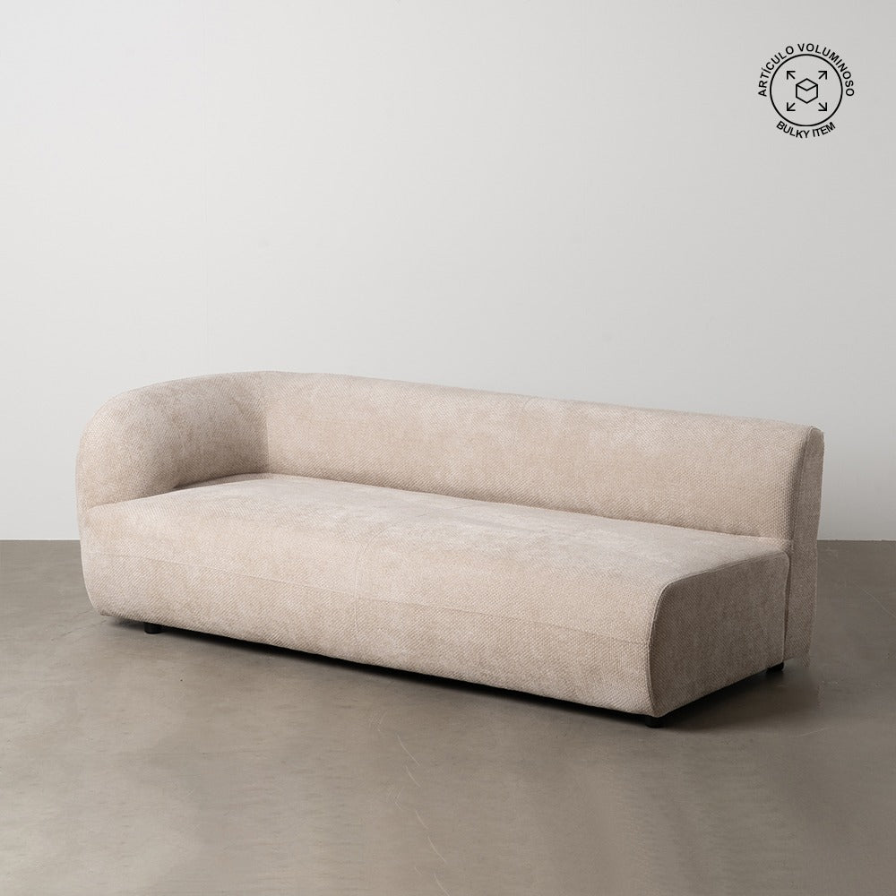 SOFÁ MÓDULO IZQUIERDO BEIGE TEJIDO SALÓN 199 X 92 X 65 CM