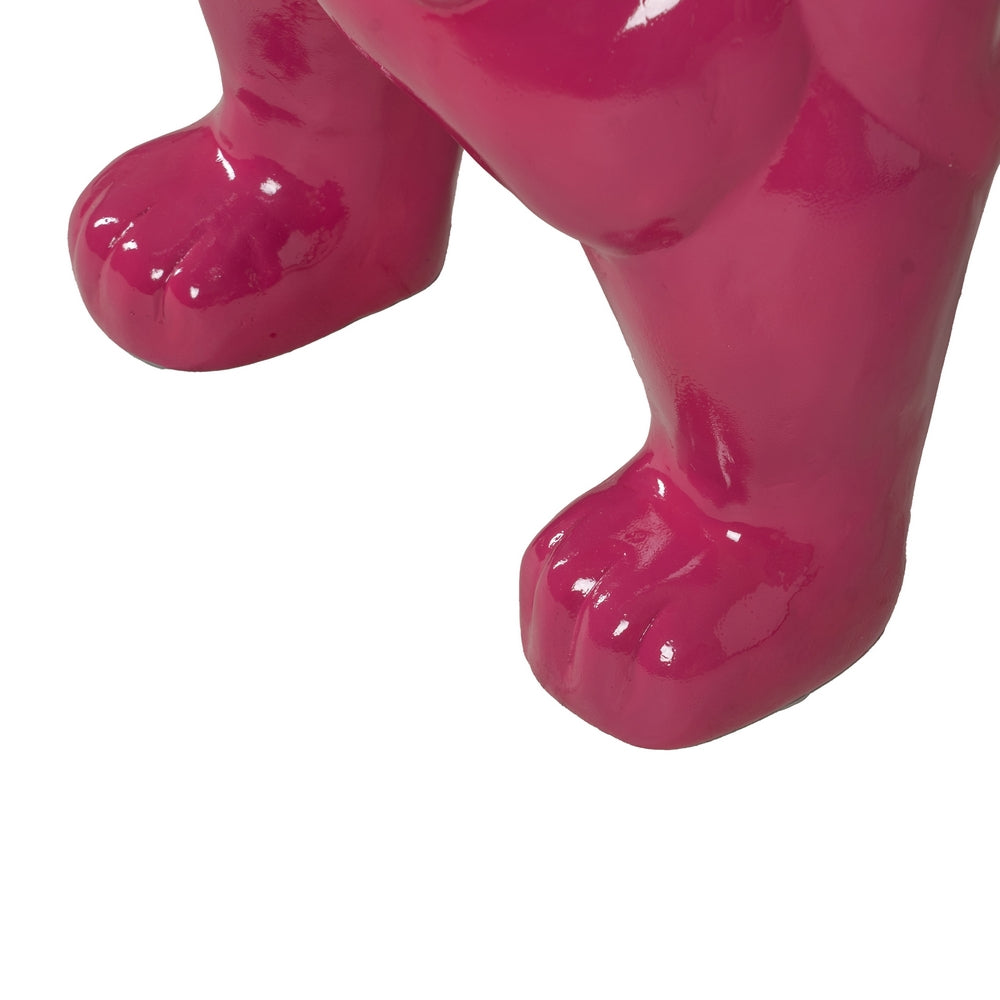 FIGURA BULL DOG FUCSIA RESINA 88 X 38 X 63 CM