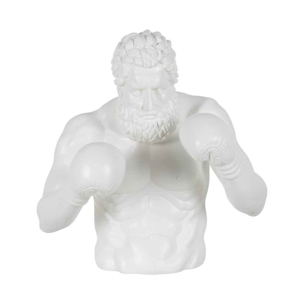 FIGURA BOXEADOR BLANCO RESINA 63 X 51 X 67 CM