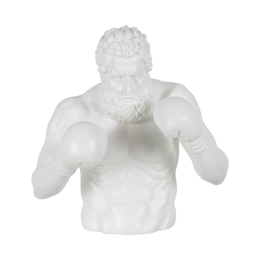 FIGURA BOXEADOR BLANCO RESINA 63 X 51 X 67 CM