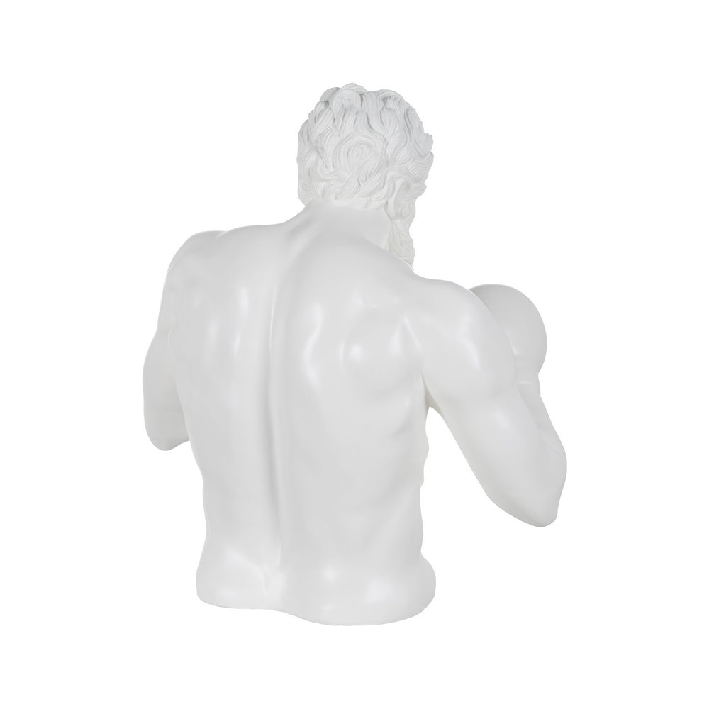 FIGURA BOXEADOR BLANCO RESINA 63 X 51 X 67 CM