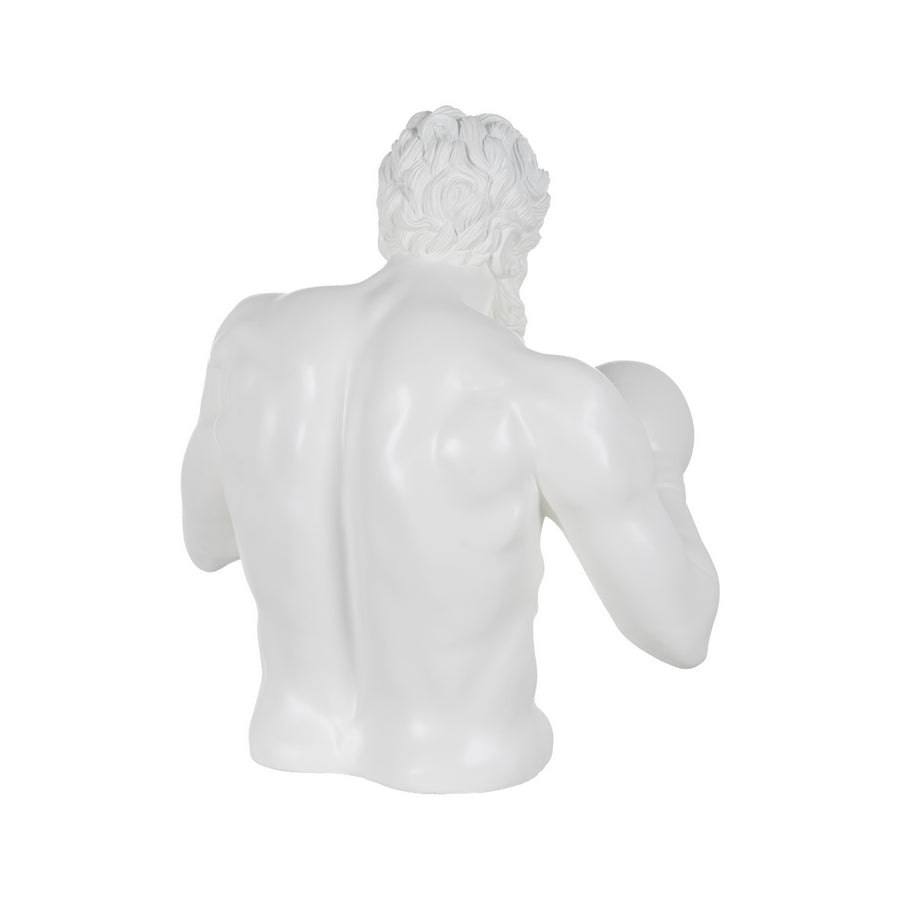 FIGURA BOXEADOR BLANCO RESINA 63 X 51 X 67 CM