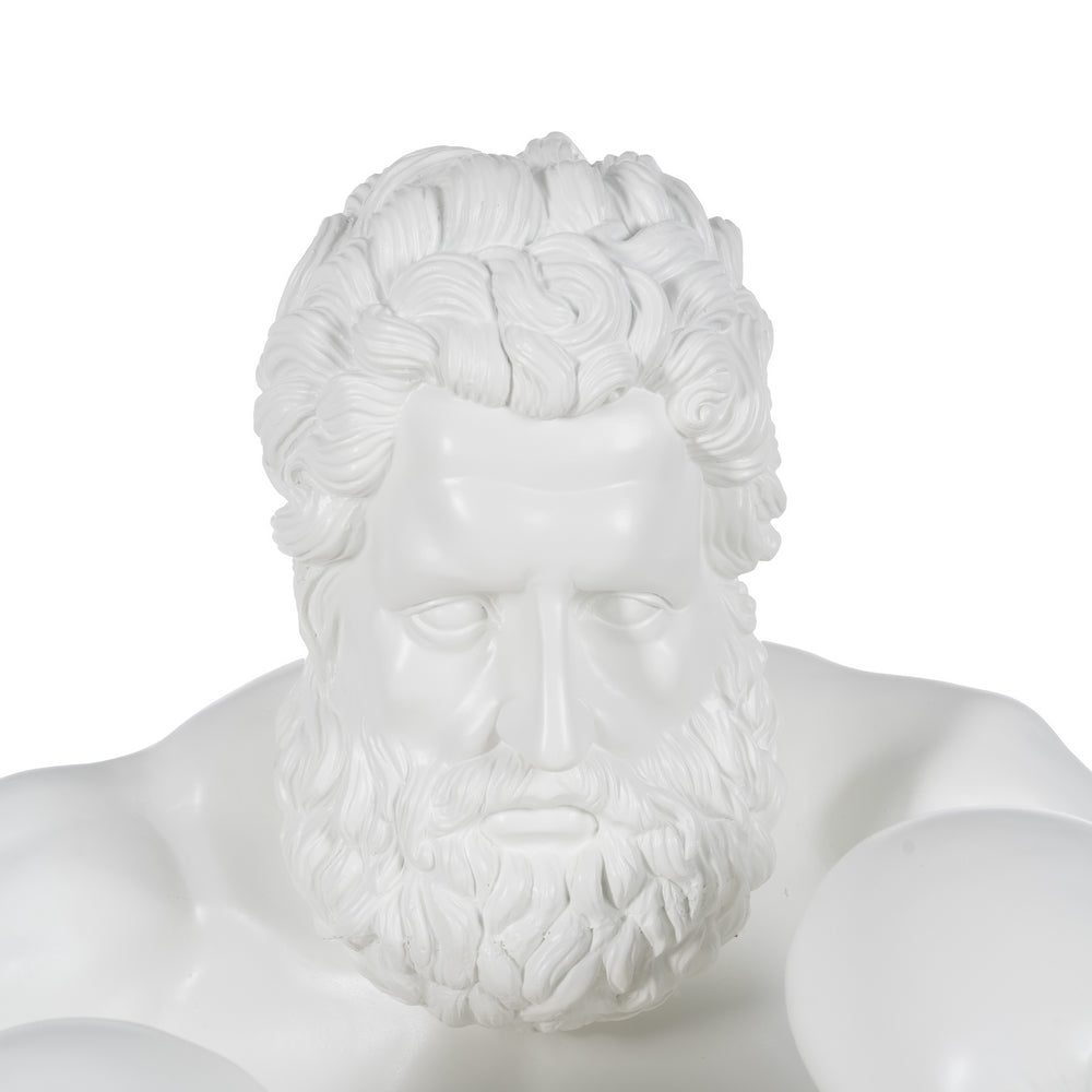 FIGURA BOXEADOR BLANCO RESINA 63 X 51 X 67 CM