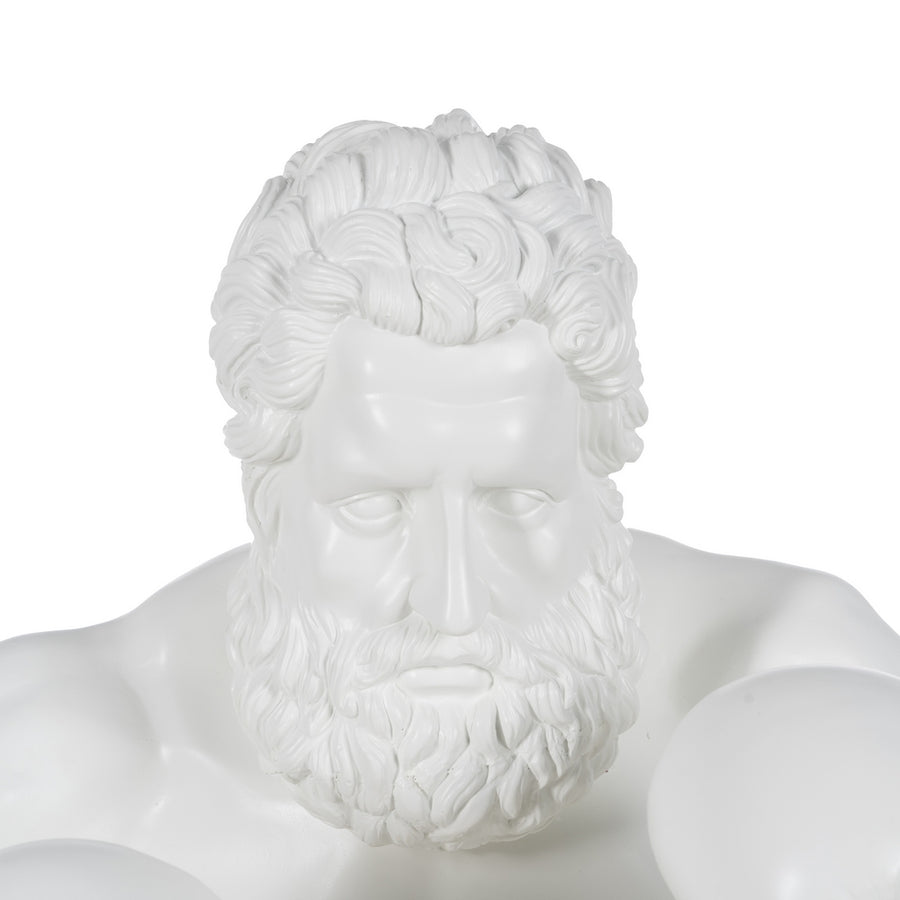 FIGURA BOXEADOR BLANCO RESINA 63 X 51 X 67 CM