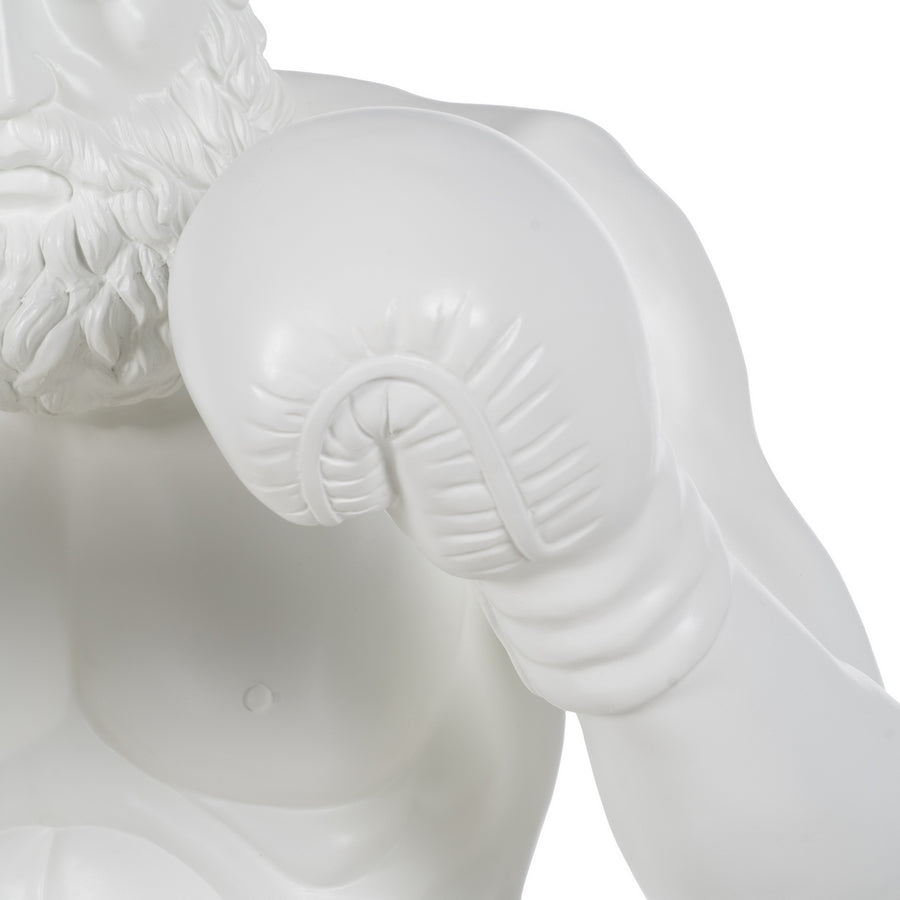 FIGURA BOXEADOR BLANCO RESINA 63 X 51 X 67 CM