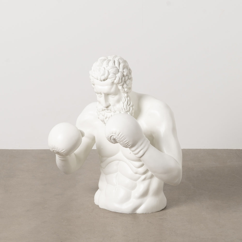 FIGURA BOXEADOR BLANCO RESINA 63 X 51 X 67 CM