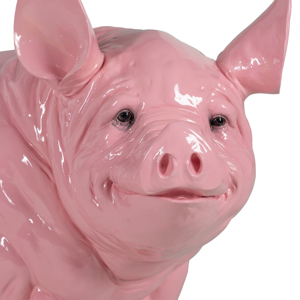 FIGURA CERDO ROSA RESINA 95 X 59 X 79 CM