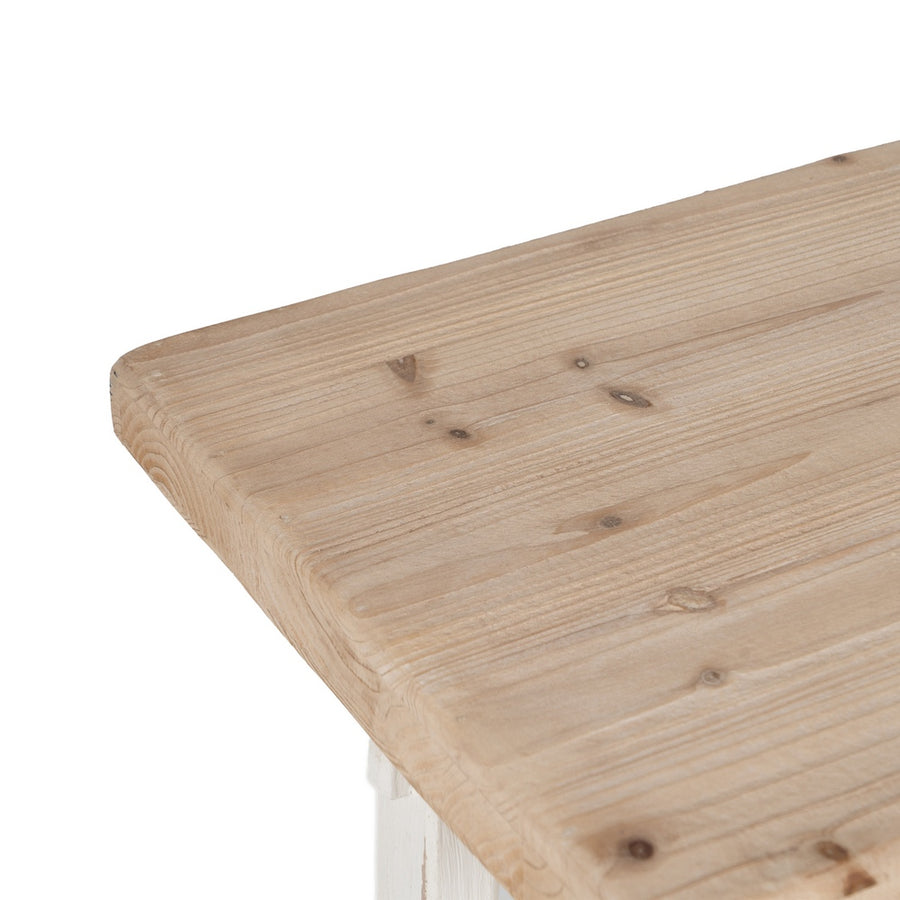 CONSOLA NATURAL-BLANCO MADERA DE ABETO 120 X 40 X 80 CM