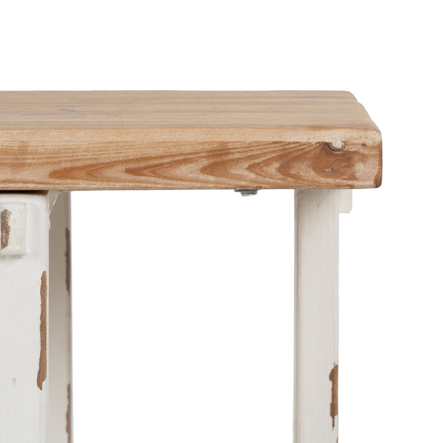 CONSOLA NATURAL-BLANCO MADERA DE ABETO 120 X 40 X 80 CM