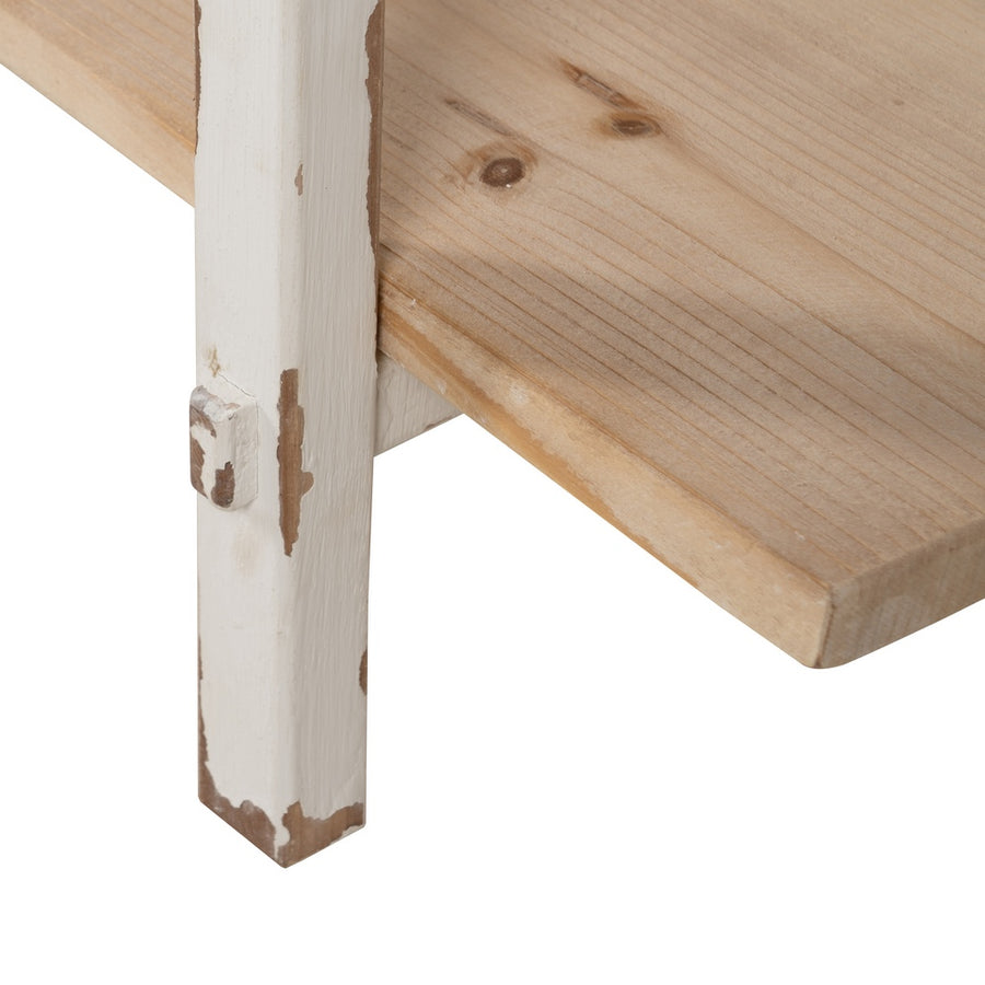CONSOLA NATURAL-BLANCO MADERA DE ABETO 120 X 40 X 80 CM