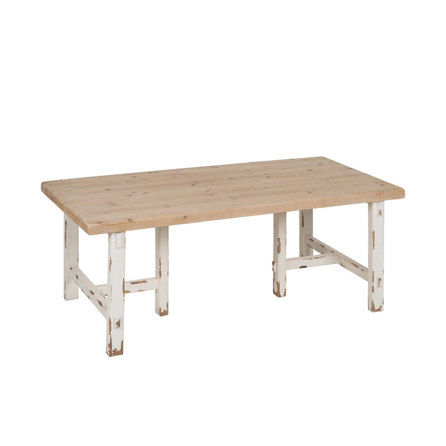 NATURAL-WHITE COFFEE TABLE 120 X 60 X 48 CM