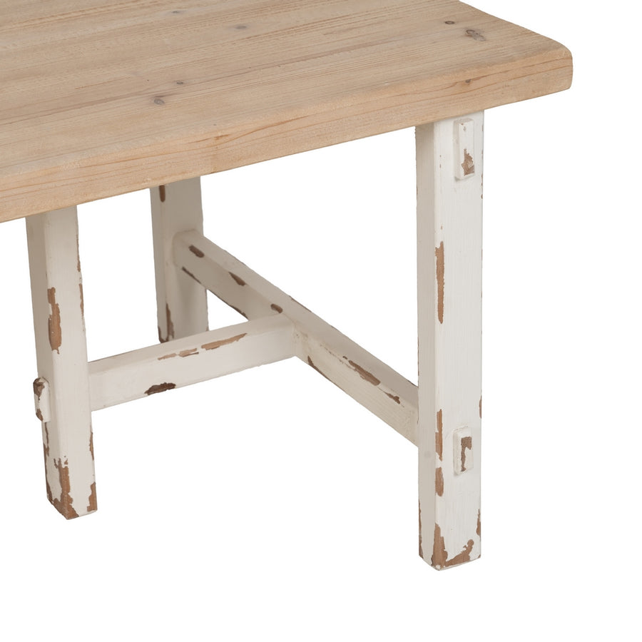 NATURAL-WHITE COFFEE TABLE 120 X 60 X 48 CM