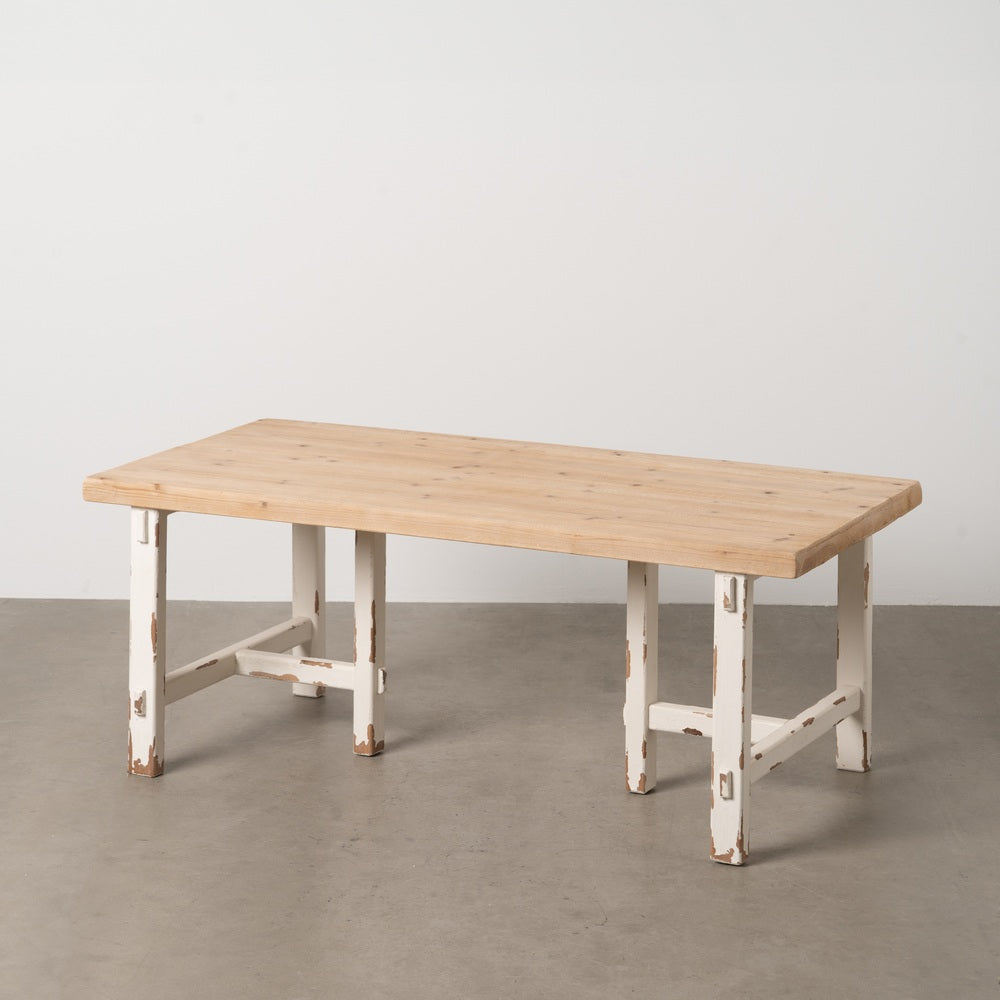 NATURAL-WHITE COFFEE TABLE 120 X 60 X 48 CM