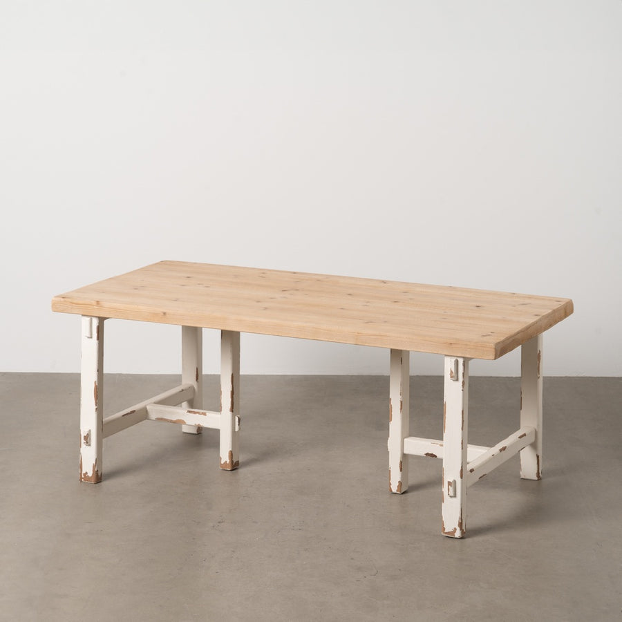 NATURAL-WHITE COFFEE TABLE 120 X 60 X 48 CM