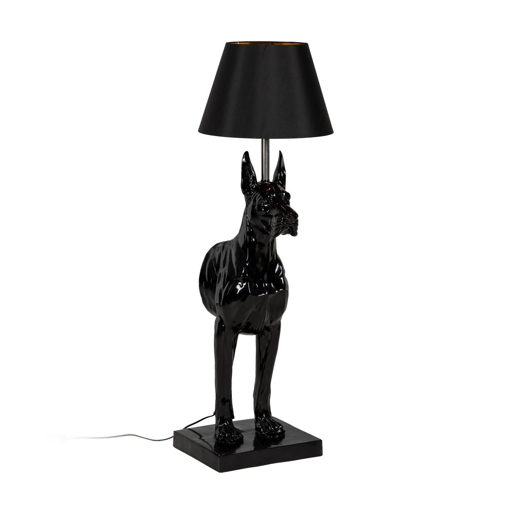 L�MPARA PERRO NEGRO RESINA-TEJIDO 45 X 40 X 127 CM