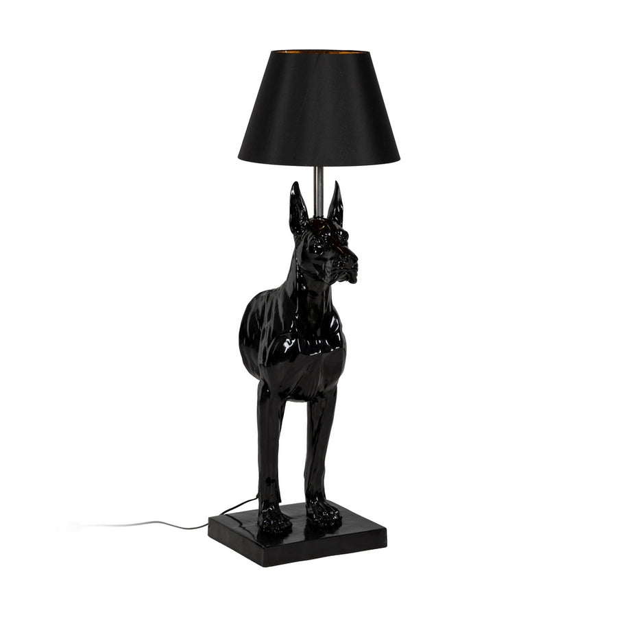 LÁMPARA PERRO NEGRO RESINA-TEJIDO 45 X 40 X 127 CM