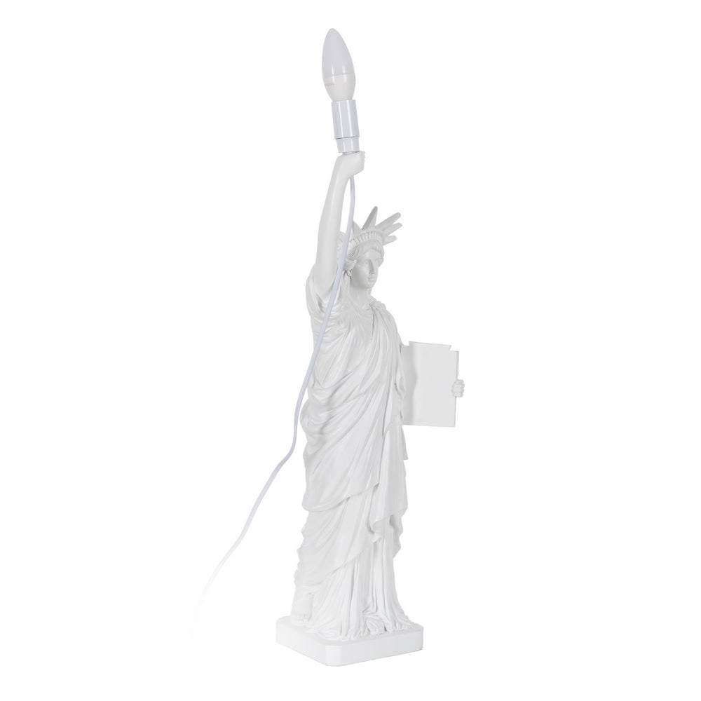 LÁMPARA MESA ESTATUA BLANCO RESINA 18,50 X 17 X 57 CM