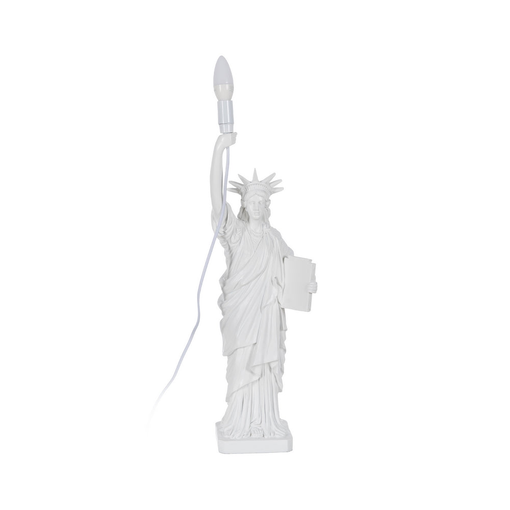 L�MPARA MESA ESTATUA BLANCO RESINA 18,50 X 17 X 57 CM