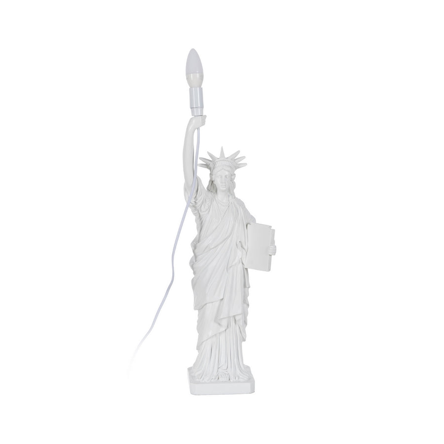 LAMP TABLE STATUE WHITE RESIN 18.50 X 17 X 57 CM