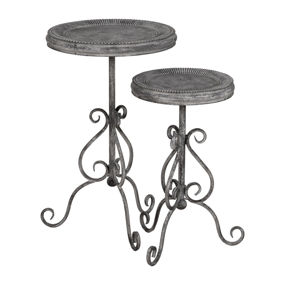 MESITA GRIS METAL 36 X 36 X 61 CM