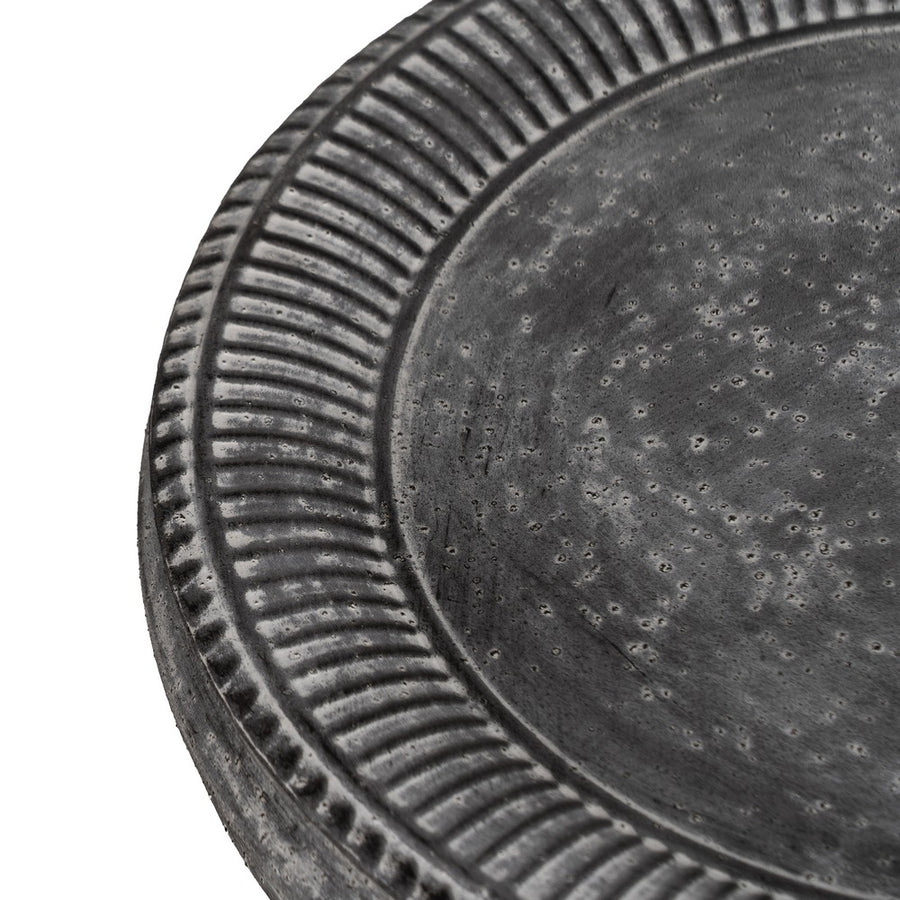 GRAY METAL SIDE TABLE 36 X 36 X 61 CM
