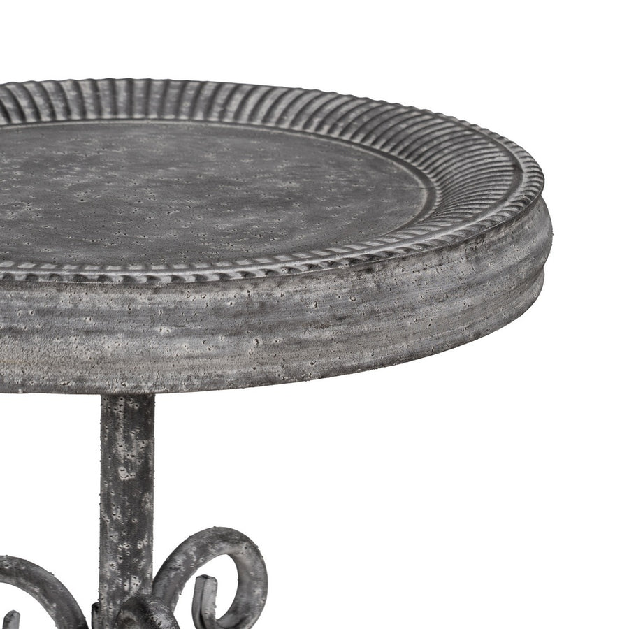 GRAY METAL SIDE TABLE 36 X 36 X 61 CM
