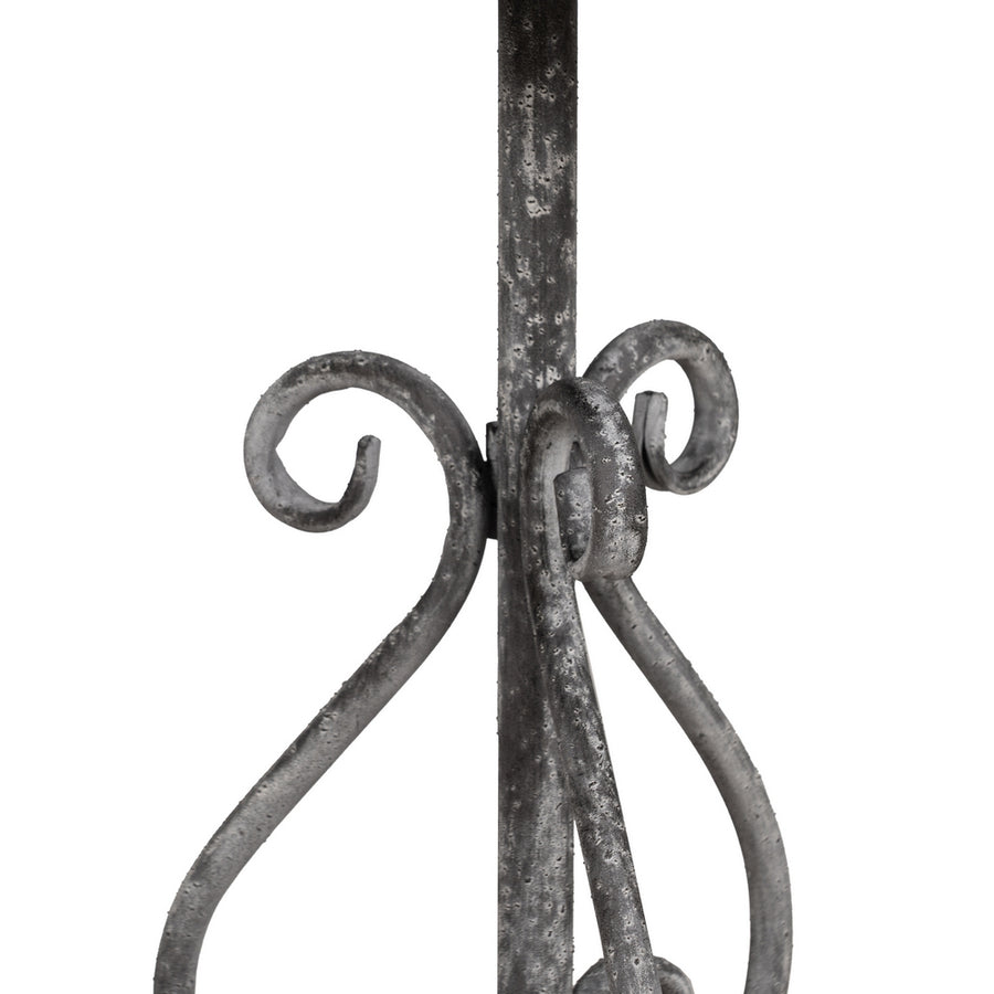 GRAY METAL SIDE TABLE 36 X 36 X 61 CM