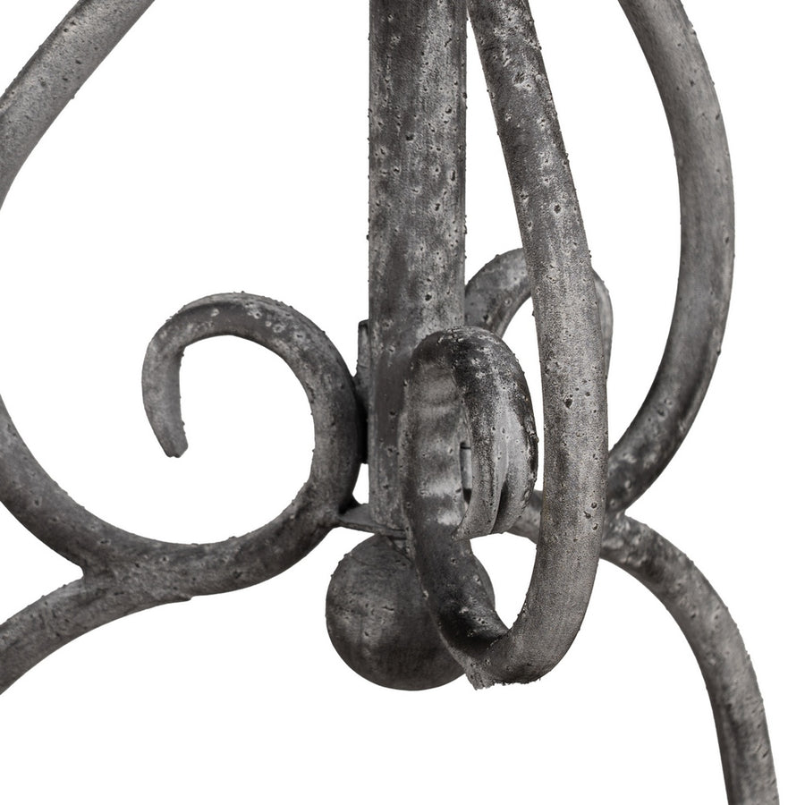 GRAY METAL SIDE TABLE 36 X 36 X 61 CM