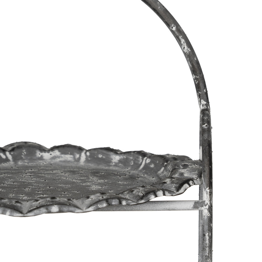 BANDEJA TRIPLE GRIS METAL DECORACIÓN 26,50 X 26 X 58 CM