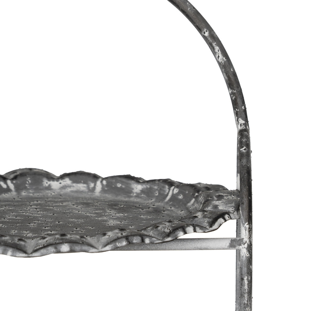 BANDEJA TRIPLE GRIS METAL DECORACIÓN 26,50 X 26 X 58 CM